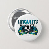 Badge Rond 5 Cm Linguistes fous (Devant & derrière)
