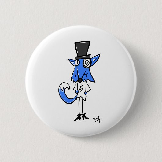 Badge Rond 5 Cm L'insigne de Fox bleu (Devant)