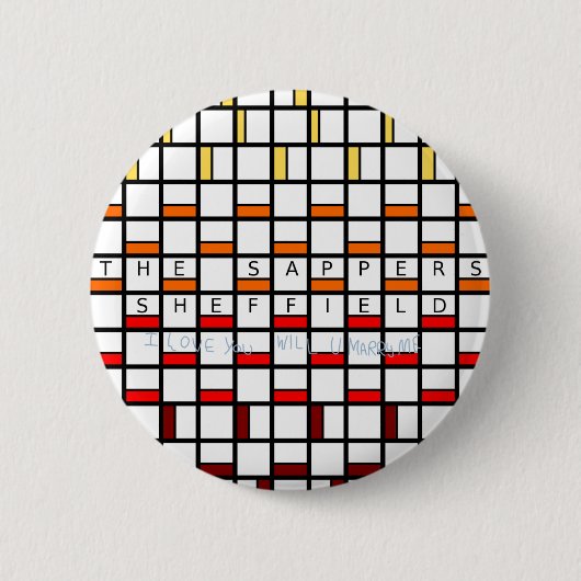 Badge Rond 5 Cm L'insigne de Sheffield de soldats du génie (Devant)