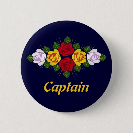 Badge Rond 5 Cm L'insigne du capitaine de Narrowboat (Devant)
