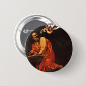 Badge Rond 5 Cm L'inspiration de Saint Matthieu, Caravaggio (Devant & derrière)