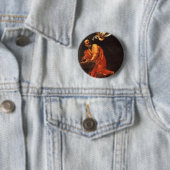 Badge Rond 5 Cm L'inspiration de Saint Matthieu, Caravaggio (En situation)