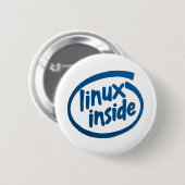 Badge Rond 5 Cm Linux à l'intérieur (Devant & derrière)