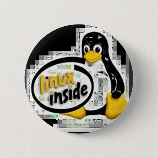Badge Rond 5 Cm LINUX À L'INTÉRIEUR de Tux le logo de pingouin de (Devant)