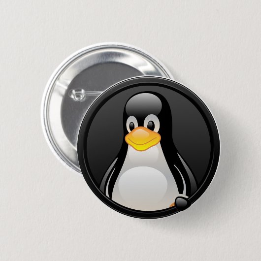 Badge Rond 5 Cm Linux - Bouton Tux head (Devant & derrière)