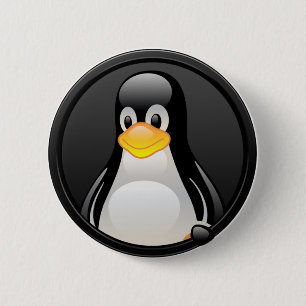 Badge Rond 5 Cm Linux - Bouton Tux head