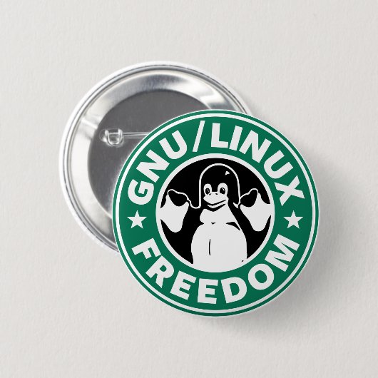 Badge Rond 5 Cm LINUX - GNU - FREEDOM Button (Devant & derrière)