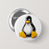 Badge Rond 5 Cm Linux Tux le pingouin (Devant & derrière)