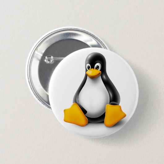 Badge Rond 5 Cm Linux Tux le pingouin (Devant & derrière)