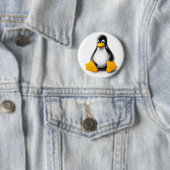 Badge Rond 5 Cm Linux Tux le pingouin (En situation)