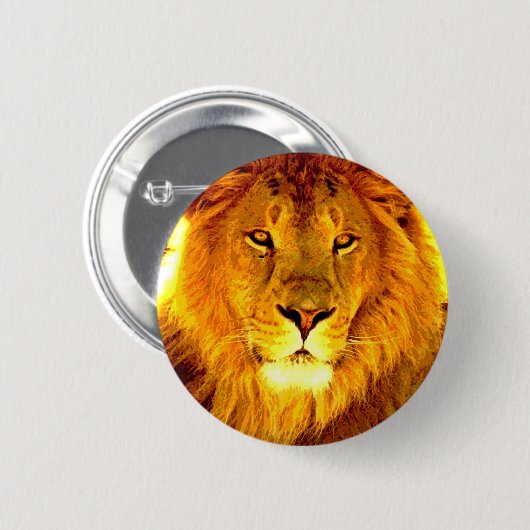 Badge Rond 5 Cm Lion (Devant & derrière)