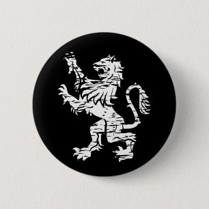 Badge Rond 5 Cm Lion blanc effréné - bouton