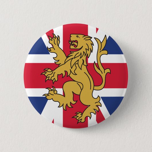 Badge Rond 5 Cm Lion BRITANNIQUE de drapeau (Devant)