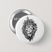 Badge Rond 5 Cm Lion dans la couronne (Devant & derrière)