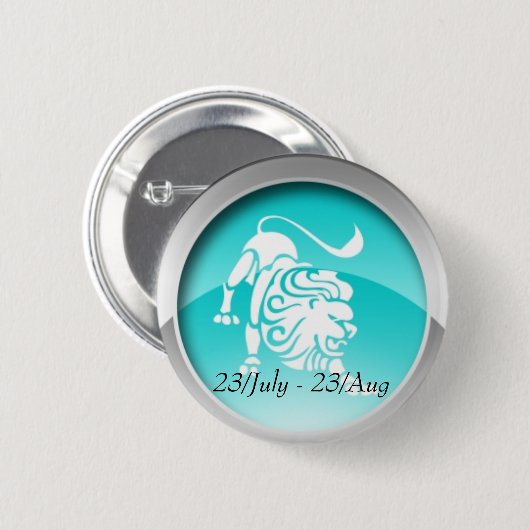 Badge Rond 5 Cm Lion date l'insigne (Devant & derrière)