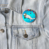 Badge Rond 5 Cm Lion de beluga (En situation)