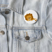 Badge Rond 5 Cm Lion de caricature dormant (En situation)
