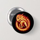 Badge Rond 5 Cm Lion de feu (Devant & derrière)