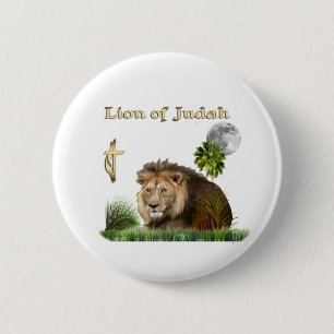 Badge Rond 5 Cm Lion de Juda boutons chrétiens