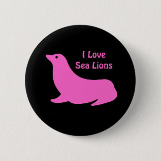 Badge Rond 5 Cm Lion de mer rose mou