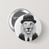 Badge Rond 5 Cm Lion de monsieur (Devant & derrière)