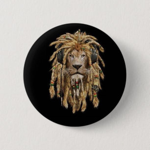 Badge Rond 5 Cm lion de reggae