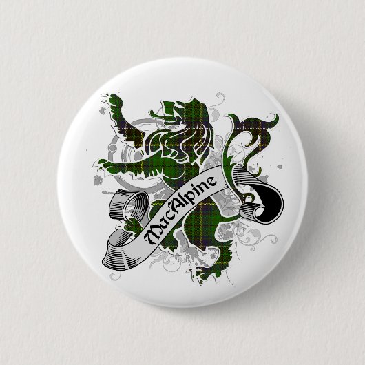 Badge Rond 5 Cm Lion de tartan de MacAlpine (Devant)