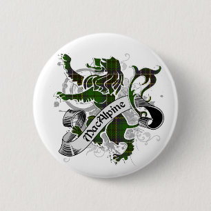 Badge Rond 5 Cm Lion de tartan de MacAlpine