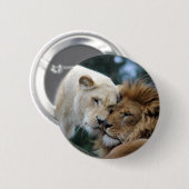 Badge Rond 5 Cm Lion et lionne (Devant & derrière)