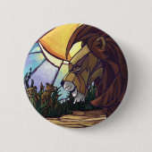 Badge Rond 5 Cm Lion et petits (Devant)
