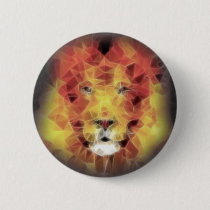 Badge Rond 5 Cm Lion fractal