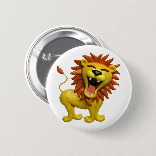 Badge Rond 5 Cm Lion hurlant (Devant & derrière)