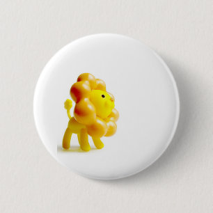 Badge Rond 5 Cm lion jaune courageux