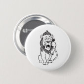 Badge Rond 5 Cm Lion lâche (Devant & derrière)
