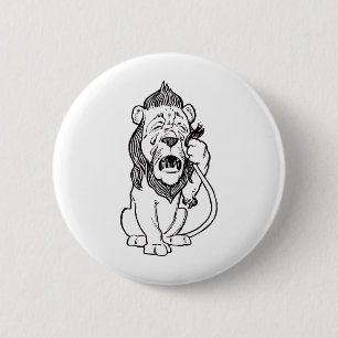 Badge Rond 5 Cm Lion lâche