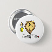 Badge Rond 5 Cm Lion lâche (Devant & derrière)