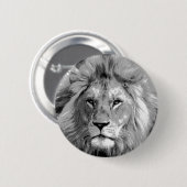 Badge Rond 5 Cm Lion noir blanc (Devant & derrière)