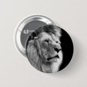 Badge Rond 5 Cm Lion noir blanc (Devant & derrière)