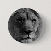 Badge Rond 5 Cm Lion noir et blanc (Devant)