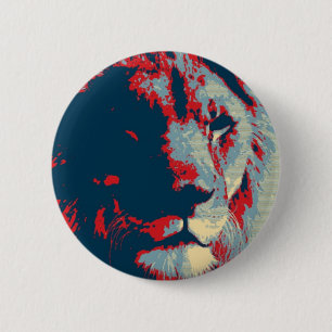 Badge Rond 5 Cm Lion Pop Art