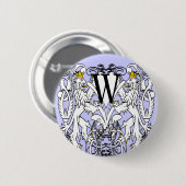 Badge Rond 5 Cm Lion Rampant Renaissance Mariage (Devant & derrière)