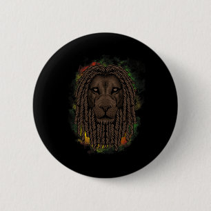Badge Rond 5 Cm Lion Rasta Avec Dreads - Montrez Votre Fierté Et R