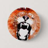 Badge Rond 5 Cm Lion Roaring (Devant)