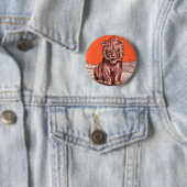 Badge Rond 5 Cm lion souriant (En situation)