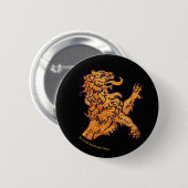 Badge Rond 5 Cm Lion sur le noir (Devant & derrière)