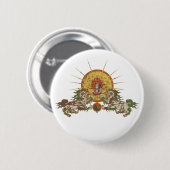 Badge Rond 5 Cm Lion tibétain de neige (Devant & derrière)