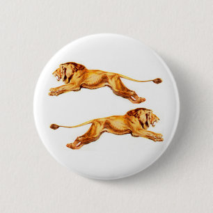 Badge Rond 5 Cm lions aux fins de la croix