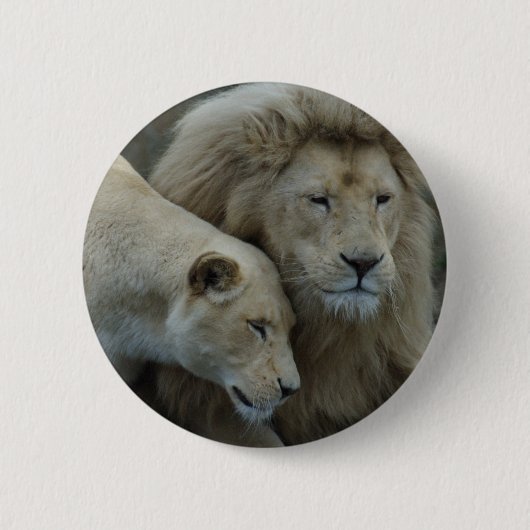 Badge Rond 5 Cm Lions blancs (Devant)