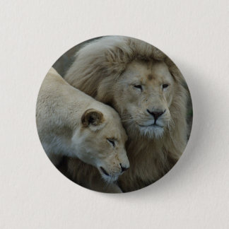 Badge Rond 5 Cm Lions blancs