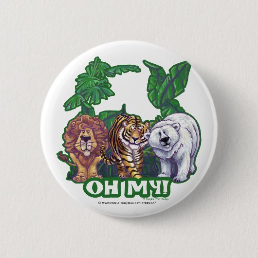 Badge Rond 5 Cm Lions Tiger Ours Oh Mon (Devant)